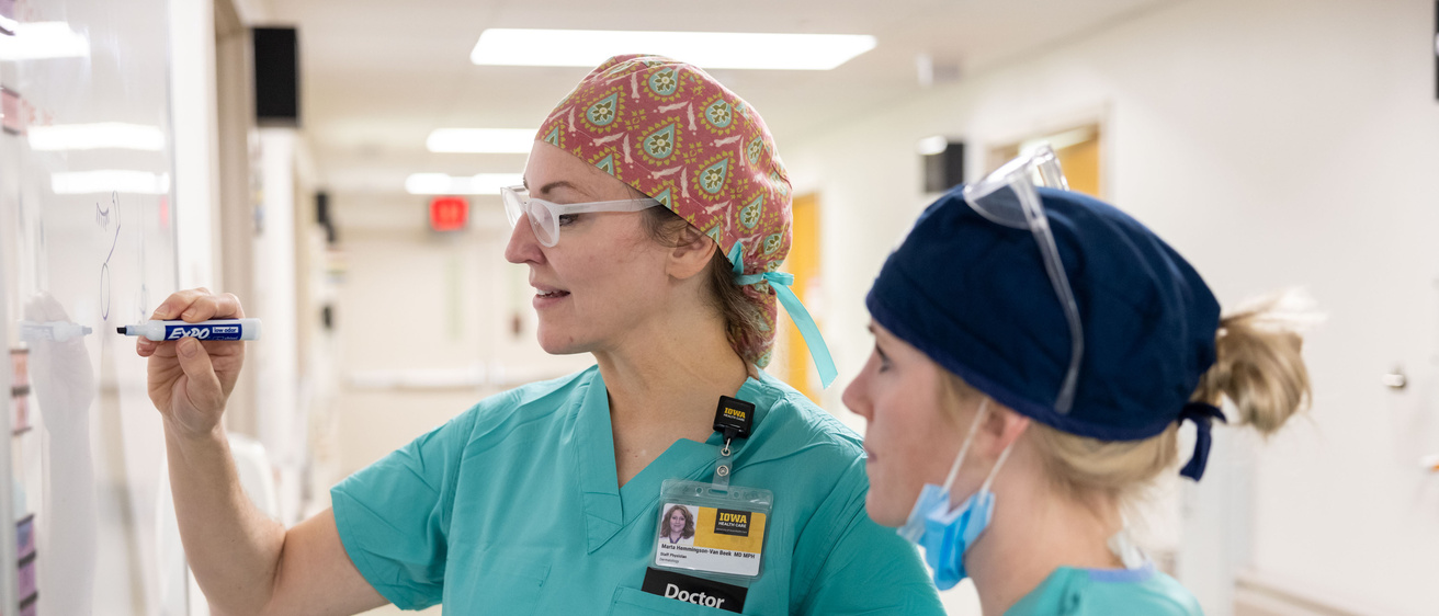 Dermatology fellow learns from Dr. Van Beek